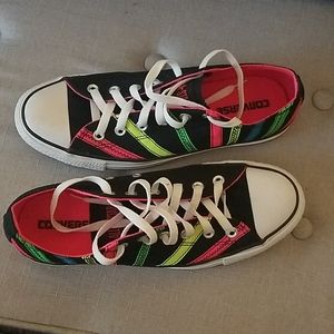 Neon striped Converse- never been worn